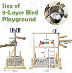 kathson Bird Playground Parrot Perch Stand Toys, Birds Wood Play Gym Activity - Image 2
