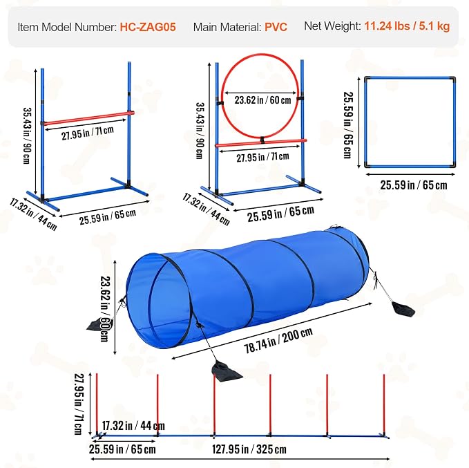 VEVOR Dog Agility Training Equipment, Dog Agility Course Backyard Set - Image 7