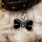 Two Tails Bowtie Pet ID Tag, Personalized Dog Name Tag - Image 3