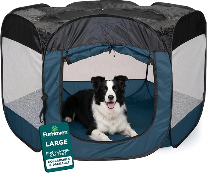 FurHaven Portable Pet Playpen for Dogs & Cats, Large Indoor Kitten Playpen by FurHaven