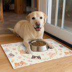 Cat Feeding Mat 24x16 inch Floral Ring Kitten Print Pet Bowl Placemat Non Slip - Image 4
