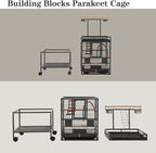 51" Small Bird Cage with Stand, Parakeet Cage, Parrot cage with Parakeet Toys - Image 5