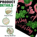Dyrenson Happy St Patricks Day Flamingo Decorative Garden Flag, Lucky Shamrock - Image 4