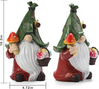 Gnome Solar Garden Statue with 3 LED Lights, Mushroom-Picking Gnome Statue - Image 4