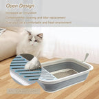Senior Cat Litter Boxes, Collapsible Open Low Entry Cat Litter Pan - Image 4