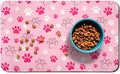 Dog Food Mat, Absorbent Water Bowl Mats Cat Pet Feeding Placemats Pink 24 * 32 by Zoeeya