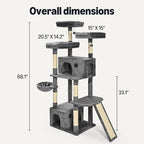 Amazon Basics Large Cat Tree Tower, 68 Inches - Image 4