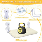 Cat Window Perch, Foldable Cat Window Hammock Sunbathing and Climbing Cats - Image 6
