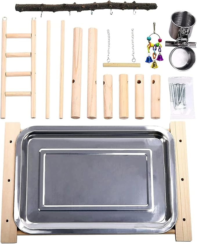 PINVNBY Bird Playground Birdcage Playstand Pet Bird Perch Platform Stand Parrot - Image 2