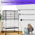 Daoeny Large Bird Cage Cover, Bird Cage Seed Catcher, Adjustable Soft Nylon - Image 2