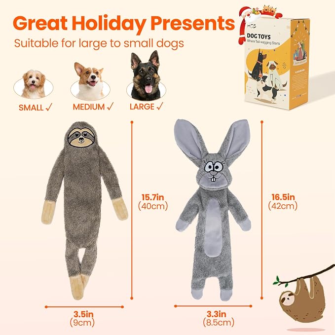 HGB No Stuffing Dog Toys for Aggressive Chewers, Squeaky Crinkle Plush Dog Toys - Image 6