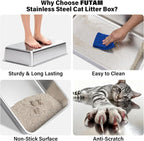 Stainless Steel Litter Box, XL Metal Litter Box - Image 6