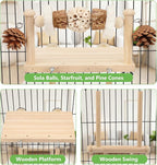 Litewoo Bird Perch Wooden Platform Bird Swing Chew Toys Play Gyms Exercise - Image 3