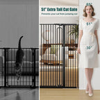 keny 51" Extra Tall Pet Gate, 29.7"-46" Wide Adjustable Cat Gate - Image 2