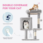 Allewie 29 Inches Cat Tree Tower/Plush Perches Platform/Condo/House/Sisal - Image 5