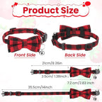 6Pcs Cats Bowtie Collar with Bell, Breakaway Cats Collars, Classic Plaid Kitten - Image 2