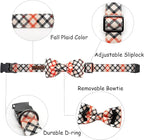 Dog Collar, Bow Dog Collar Beige Plaid Pet Collar Cute Pet Bow Soft Girl or Boy - Image 2