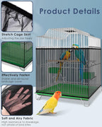 Bissap Bird Cage Seed Catcher, Universal Birdcage Net Nylon Adjustable Elastic - Image 3