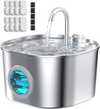 Cat Water Fountain with 8 Filters + 5 Sponges, Small Pet Waterer Dispenser by HOOISE