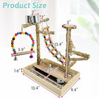 PINVNBY Bird Playground Natural Wood Bird Play Stand - Image 2
