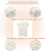 Unisex Summer Trendy 2-Pack Rompers Short Sleeve Zipped Bodysuit Infant Cotton - Image 5