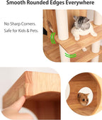 Wood Cat Tree for Large Cats, 62-Inch Tall Modern Cat Tower - Image 5