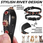 EXPAWLORER Cat Collar for Girl Boy- Adjustable Leather Pet Collar - Image 4