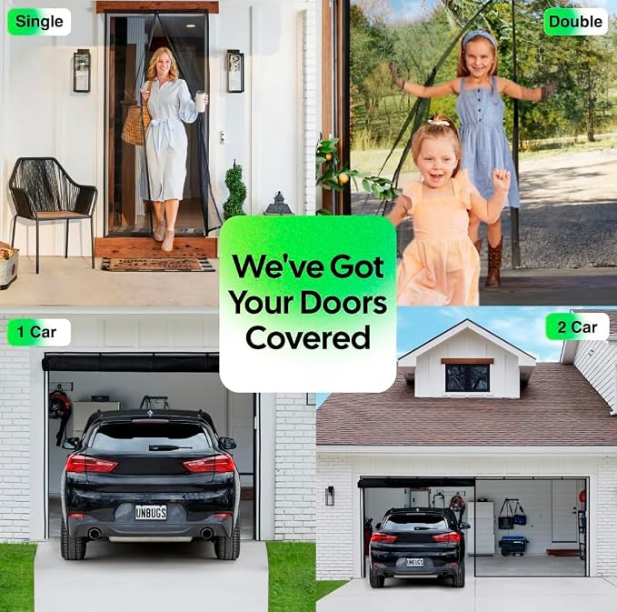 UnBugs Garage Screen Doors for 2 Car Garage - Image 4