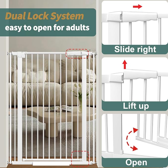 40.55" Tall, 61.61-69.48 Inch Wide, 1.37" Ultra Narrow Spacing Dog Pet Baby - Image 8