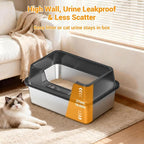 Stainless Steel Litter Box, XL Enclosed Cat Litter Boxes - Image 6