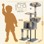 Heybly Cat Tree, 49.2 Inches Cat Tower - Image 3