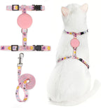 PUPTECK Adjustable Cat Harness and Leash Set Escape Proof Kitten Strap Collar by PUPTECK