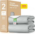 IMPROVIA® Washable Underpads 34" x 52" Pack of 2 Heavy Absorbency Reusable by IMPROVIA