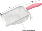 Hordion Cat Litter Scoop Stainless Steel Mesh Scooper, 2mm Mesh Non-Stick - Image 3