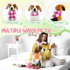 Sweetude 60 Pcs Easter Plaid Dog Bandanas Bulk Easter Pet Scarf Bibs Adjustable - Image 6