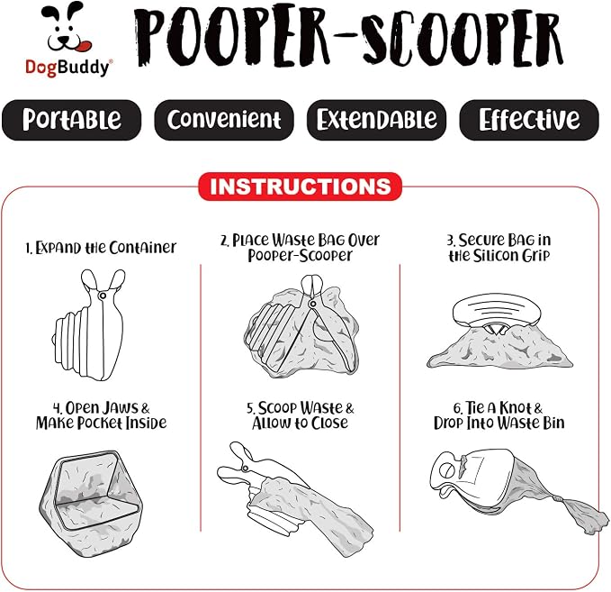 DogBuddy Pooper Scooper, Portable Dog Pooper Scooper, Poop Scooper - Image 6