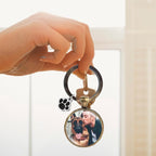 Custom Pet Photo Keychain Personalized Photo Pawprint Dog Tag Keychain Engraved - Image 6