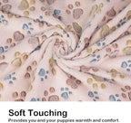 Dono 1 Pack 3 Dog Blankets for Small Dogs, Soft Fluffy Paw Print Pattern Fleece - Image 3
