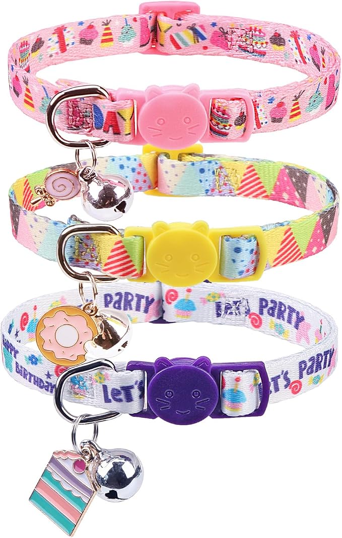SCENEREAL Birthday Cat Collars Breakaway by SCENEREAL