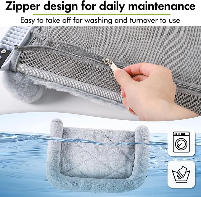 Cat Window Sill Perch with Large Bolster, Pet Hammock Bed - Image 2