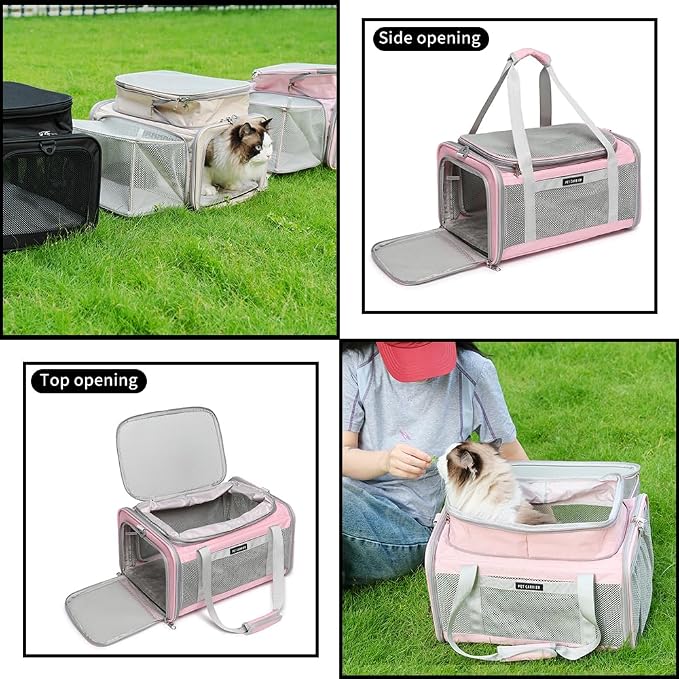 Airline Approved Pet Carrier for Cats and Small Dogs up to 15 lbs, Breathable - Image 3