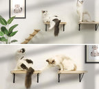 Cat Floating Wall Shelf with Scratching Mat, Support to 30 LBS - Image 9
