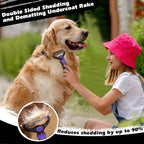 3PCS Self Cleaning Slicker Brush & Pet Grooming Rake & Flea Comb - Image 3