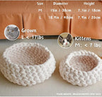 Cat Nest Bed - Premium Self Warming Handwoven Washable Extra Soft Round Cave - Image 6