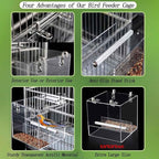 Automatic Acrylic Bird Feeder for Cage, No Mess - Image 3