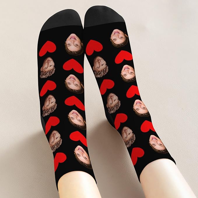 D-Story Custom Face Socks, Personalized Photo Picture on Socks, Unisex Athletic - Image 7