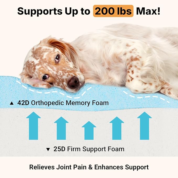 Veehoo Orthopedic Memory Foam Dog Bed, 7 Inch Thick Extra Large Dog Bed XL - Image 3