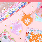 100 Pcs Spring Floral Dog Bandanas Bulk Pet Bibs Colorful Triangle Scarf Floral - Image 4