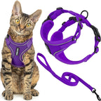 Voyager Escape-Proof Step-in Lock Cat Harness & 5ft Neoprene-Handle Leash Set by BestPetSuppliesLLC