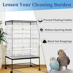 Daoeny Bird Cage Seed Catcher, Large Bird Cage Cover, Adjustable Soft Airy - Image 2